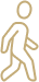 A stylized icon of a person lifting weights, representing physical fitness activities.