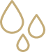 Gold and gray abstract icon resembling a water droplet with a plus sign inside, symbolizing hydration and health.