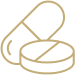 Icon of a pill and a heart with a medical cross above, representing medication management for cardiac care.